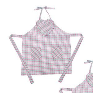 🆕 AMANDA UPRICHARD Gingham Pattern Heart Apron Perfect Gift
